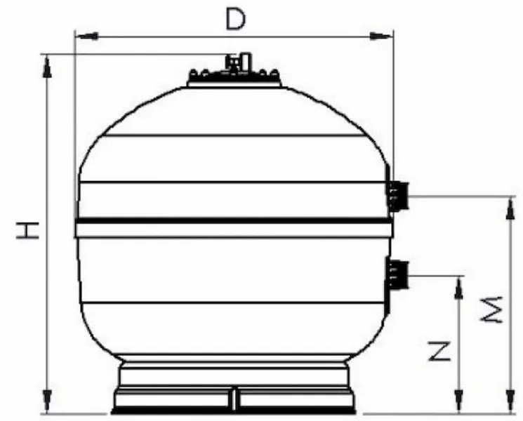 AQUASPHERE Aquaspehere Polyester Side Mount Zandfilter 21m³ 6 AQUASPHERE Aquaspehere Polyester Side Mount Zandfilter 21m³ - Afbeelding 4