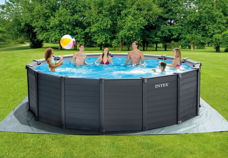 Intex Graphite Panel Pool - 478 X 124 Cm - Met Zandfilterpomp En Accessoires 7 Intex Graphite Panel Pool - 478 X 124 Cm - Met Zandfilterpomp En Accessoires - Afbeelding 5