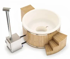 Houtgestookte Hottub Met Filteraansluiting - 4-6 Personen - Wit