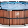 EXIT TOYS EXIT Wood Zwembad - 450 X 122 Cm - Met Zandfilterpomp En Trap -Zwembad en SPA 637 1200 exit wood zwembad o450x122cm met zandfilterpomp bruin