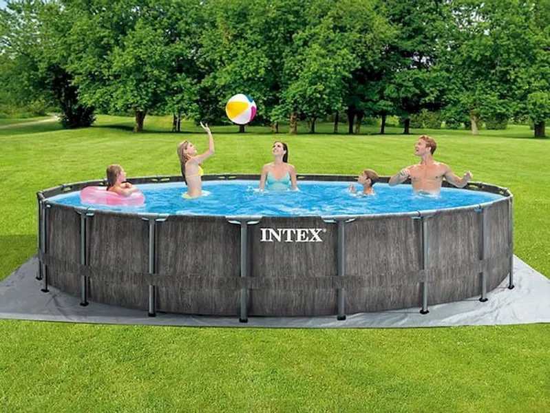 Intex Prism Frame Pool Greywood - 549 X 122 Cm – Met Filterpomp En Accessoires 3 Intex Prism Frame Pool Greywood - 549 X 122 Cm – Met Filterpomp En Accessoires - Afbeelding 2