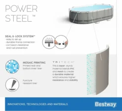 Bestway Power Steel Oval Zwembad - 488 X 305 X 107 Cm - Met Filterpomp En Accessoires -Zwembad en SPA 900 989 56448 02 power steel
