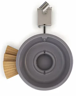 Houtgestookte Hottub - 4-6 Personen - Grijs -Zwembad en SPA ba exclusief 1