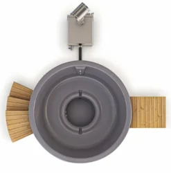 Houtgestookte Hottub Met Filteraansluiting - 4-6 Personen - Grijs 9 Houtgestookte Hottub Met Filteraansluiting - 4-6 Personen - Grijs -Zwembad en SPA ba inclusief 1