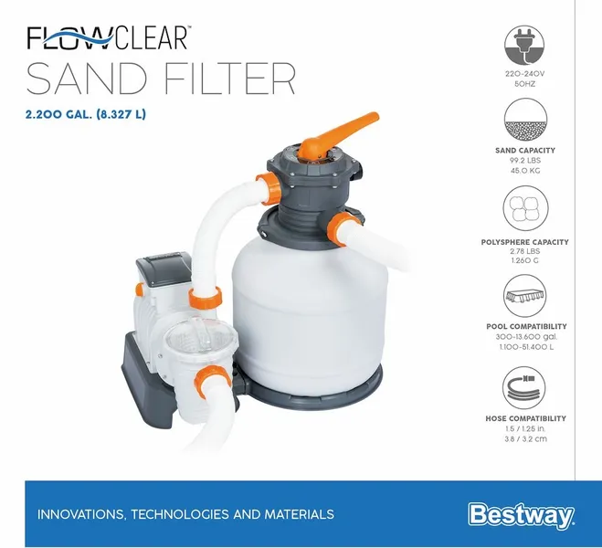 Bestway Flowclear Zandfilterpomp 6,8 M3/u - Afbeelding 12