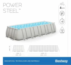 Bestway Power Steel Rectangular Zwembad - 640 X 274 X 132 Cm - Met Zandfilterpomp En Accessoires -Zwembad en SPA bestway power steel rectangular zwembad 640 x 274 x 132 cm set 20