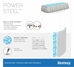 Bestway Power Steel Rectangular Zwembad - 640 X 274 X 132 Cm - Met Zandfilterpomp En Accessoires -Zwembad en SPA bestway power steel rectangular zwembad 640 x 274 x 132 cm set 21