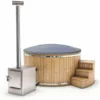 Houtgestookte Hottub - 6-8 Personen - Grijs -Zwembad en SPA cover grijs