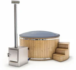 Houtgestookte Hottub Met Filteraansluiting - 4-6 Personen - Grijs 10 Houtgestookte Hottub Met Filteraansluiting - 4-6 Personen - Grijs -Zwembad en SPA cover grijs 1 1
