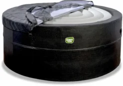 EXIT TOYS EXIT Leather Premium Opbouw Spa - 4-6 Persoons 17 EXIT TOYS EXIT Leather Premium Opbouw Spa - 4-6 Persoons -Zwembad en SPA exit leather premium 6 opblaasbare spa cover half open
