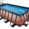 EXIT TOYS EXIT Wood Zwembad - 400 X 200 X 122 Cm - Met Zandfilterpomp En Trap -Zwembad en SPA exit wood zwembad 400 x 200 x 122 cm met zandfilterpomp en trap