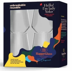 HappyGlass Lady Yoko Luxe Kunststof Drinkglas - 4 Stuks -Zwembad en SPA lady yoko